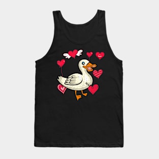 Farmer Duck Lover Farm Bird Animal Hearts Duck Tank Top